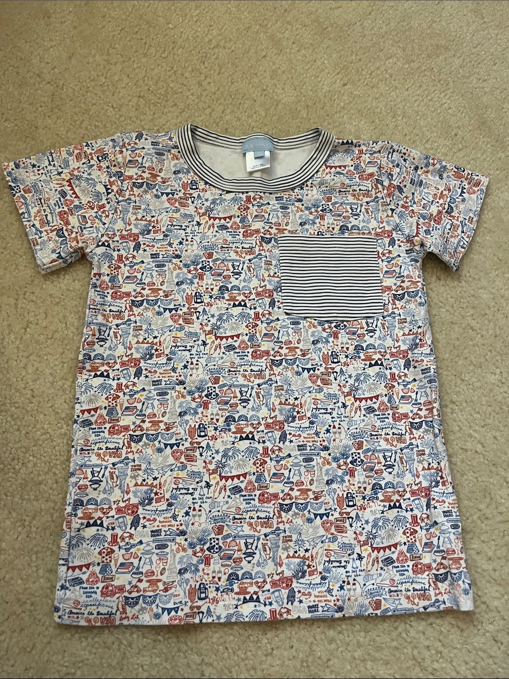 Joy Street 4th of July Short Sleeve Tee in Red, White & Blue